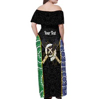 Personalised South Sea Islanders National Recognition Day Off Shoulder Maxi Dress Australia Aboriginal Vanuatu Pig Tusk