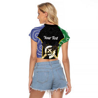 Personalised South Sea Islanders National Recognition Day Raglan Cropped T Shirt Australia Aboriginal Vanuatu Pig Tusk LT14 - Polynesian Pride