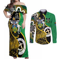 Australian South Sea Islanders National Recognition Day Couples Matching Off Shoulder Maxi Dress and Long Sleeve Button Shirt Solomon Islands And Vanuatu Culture