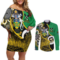 Australian South Sea Islanders National Recognition Day Couples Matching Off Shoulder Short Dress and Long Sleeve Button Shirt Solomon Islands And Vanuatu Culture