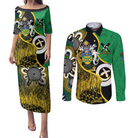Australian South Sea Islanders National Recognition Day Couples Matching Puletasi and Long Sleeve Button Shirt Solomon Islands And Vanuatu Culture