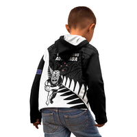 New Zealand Silver Fern Rugby Kid Hoodie All Black Go Champions Maori Pattern LT14