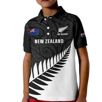 Personalised New Zealand Silver Fern Rugby Kid Polo Shirt All Black Go Champions Maori Pattern LT14