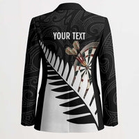 Personalised New Zealand Darts Blazer Silver Fern Aotearoa Maori Pattern - Polynesian Pride