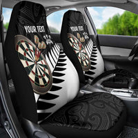 Personalised New Zealand Darts Car Seat Cover Silver Fern Aotearoa Maori Pattern - Polynesian Pride