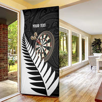 Personalised New Zealand Darts Door Cover Silver Fern Aotearoa Maori Pattern - Polynesian Pride