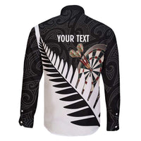 Personalised New Zealand Darts Family Matching Puletasi and Hawaiian Shirt Silver Fern Aotearoa Maori Pattern LT14 - Polynesian Pride