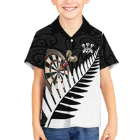 Personalised New Zealand Darts Hawaiian Shirt Silver Fern Aotearoa Maori Pattern - Polynesian Pride