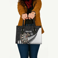 Personalised New Zealand Darts Leather Bag Silver Fern Aotearoa Maori Pattern - Polynesian Pride
