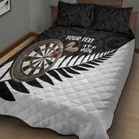 Personalised New Zealand Darts Quilt Bed Set Silver Fern Aotearoa Maori Pattern - Polynesian Pride