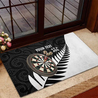 Personalised New Zealand Darts Rubber Doormat Silver Fern Aotearoa Maori Pattern LT14 - Polynesian Pride