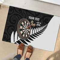 Personalised New Zealand Darts Rubber Doormat Silver Fern Aotearoa Maori Pattern LT14 - Polynesian Pride