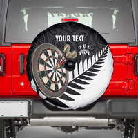 Personalised New Zealand Darts Spare Tire Cover Silver Fern Aotearoa Maori Pattern - Polynesian Pride