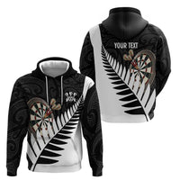Personalised New Zealand Darts Zip Hoodie Silver Fern Aotearoa Maori Pattern LT14 - Polynesian Pride