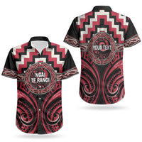 Aotearoa Ngai Te Rangi Personalised Couples Matching Off The Shoulder Long Sleeve Dress and Hawaiian Shirt Maori Iwi Poutama Puhoro Tattoo LT14 - Polynesian Pride