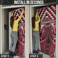Aotearoa Ngai Te Rangi Personalised Door Cover Maori Iwi Poutama Puhoro Tattoo LT14 - Polynesian Pride