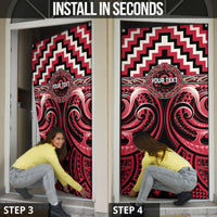 Aotearoa Ngai Te Rangi Personalised Door Cover Maori Iwi Poutama Puhoro Tattoo LT14 - Polynesian Pride