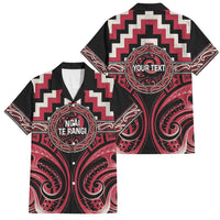 Aotearoa Ngai Te Rangi Personalised Family Matching Tank Maxi Dress and Hawaiian Shirt Maori Iwi Poutama Puhoro Tattoo LT14 Dad's Shirt - Short Sleeve Red - Polynesian Pride