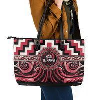 Aotearoa Ngai Te Rangi Leather Tote Bag Maori Iwi Poutama Puhoro Tattoo LT14 - Polynesian Pride