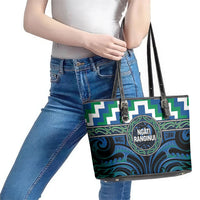 Aotearoa Ngati Ranginui Leather Tote Bag Maori Iwi Poutama Puhoro Tattoo LT14 - Polynesian Pride