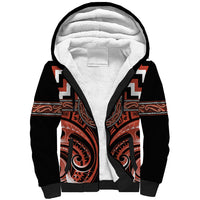 Aotearoa Tapuika Personalised Sherpa Hoodie Maori Iwi Poutama Puhoro Tattoo LT14 Unisex Red - Polynesian Pride