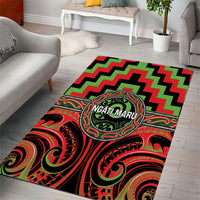 Aotearoa Ngati Maru Area Rug Maori Iwi Poutama Puhoro Tattoo LT14 - Polynesian Pride