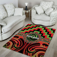Aotearoa Ngati Maru Area Rug Maori Iwi Poutama Puhoro Tattoo LT14 - Polynesian Pride