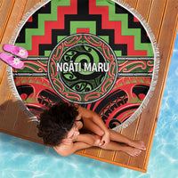 Aotearoa Ngati Maru Beach Blanket Maori Iwi Poutama Puhoro Tattoo LT14 - Polynesian Pride