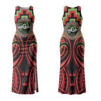 Aotearoa Ngati Maru Personalised Couples Matching Tank Maxi Dress and Hawaiian Shirt Maori Iwi Poutama Puhoro Tattoo LT14 - Polynesian Pride