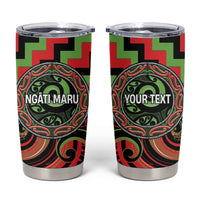 Aotearoa Ngati Maru Personalised Tumbler Cup Maori Iwi Poutama Puhoro Tattoo LT14 Red - Polynesian Pride