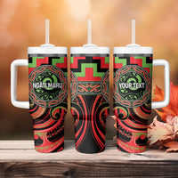 Aotearoa Ngati Maru Personalised Tumbler With Handle Maori Iwi Poutama Puhoro Tattoo LT14 - Polynesian Pride