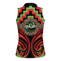 Aotearoa Ngati Maru Personalised Women Sleeveless Polo Shirt Maori Iwi Poutama Puhoro Tattoo LT14 - Polynesian Pride