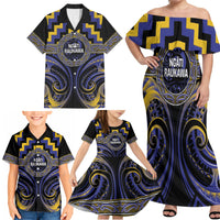 Aotearoa Ngati Raukawa Personalised Family Matching Off Shoulder Maxi Dress and Hawaiian Shirt Maori Iwi Poutama Puhoro Tattoo LT14 - Polynesian Pride