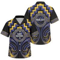 Aotearoa Ngati Raukawa Personalised Family Matching Short Sleeve Bodycon Dress and Hawaiian Shirt Maori Iwi Poutama Puhoro Tattoo LT14 Son's Shirt Blue - Polynesian Pride