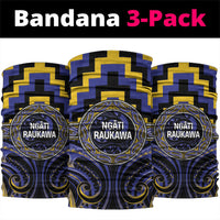 Aotearoa Ngati Raukawa Neck Gaiter Maori Iwi Poutama Puhoro Tattoo LT14 package One Size: 25*50cm Blue - Polynesian Pride