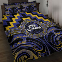 Aotearoa Ngati Raukawa Quilt Bed Set Maori Iwi Poutama Puhoro Tattoo LT14 Blue - Polynesian Pride