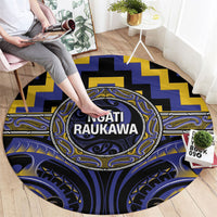 Aotearoa Ngati Raukawa Round Carpet Maori Iwi Poutama Puhoro Tattoo LT14 - Polynesian Pride