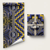 Aotearoa Ngati Raukawa Wrapping Paper Maori Iwi Poutama Puhoro Tattoo LT14 58" × 23" Blue - Polynesian Pride