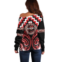 Aotearoa Ngati Toa Personalised Off Shoulder Sweater Maori Iwi Poutama Puhoro Tattoo LT14 - Polynesian Pride