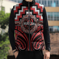 Aotearoa Ngati Toa Personalised Sleeveless Puffer Jacket Maori Iwi Poutama Puhoro Tattoo LT14 - Polynesian Pride