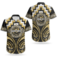 Aotearoa Ngati Tama Personalised Couples Matching Tank Maxi Dress and Hawaiian Shirt Maori Iwi Poutama Puhoro Tattoo LT14 - Polynesian Pride