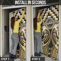 Aotearoa Ngati Tama Personalised Door Cover Maori Iwi Poutama Puhoro Tattoo LT14 - Polynesian Pride