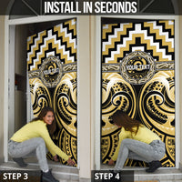 Aotearoa Ngati Tama Personalised Door Cover Maori Iwi Poutama Puhoro Tattoo LT14 - Polynesian Pride