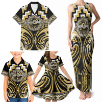 Aotearoa Ngati Tama Personalised Family Matching Tank Maxi Dress and Hawaiian Shirt Maori Iwi Poutama Puhoro Tattoo LT14 - Polynesian Pride