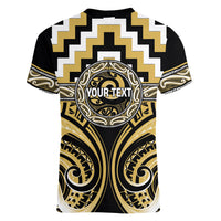 Aotearoa Ngati Tama Personalised Women V-Neck T-Shirt Maori Iwi Poutama Puhoro Tattoo LT14 - Polynesian Pride