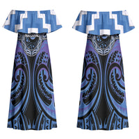 Aotearoa Ngaruahine Personalised Couples Matching Off Shoulder Maxi Dress and Hawaiian Shirt Maori Iwi Poutama Puhoro Tattoo LT14 - Polynesian Pride