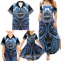 Aotearoa Ngaruahine Personalised Family Matching Summer Maxi Dress and Hawaiian Shirt Maori Iwi Poutama Puhoro Tattoo LT14 - Polynesian Pride