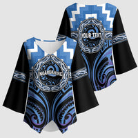 Aotearoa Ngaruahine Personalised Kimono Sleeve Blouse Maori Iwi Poutama Puhoro Tattoo LT14 - Polynesian Pride