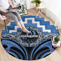 Aotearoa Ngaruahine Round Carpet Maori Iwi Poutama Puhoro Tattoo LT14 - Polynesian Pride
