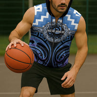 Aotearoa Ngaruahine Personalised Sleeveless Zip Hoodie Maori Iwi Poutama Puhoro Tattoo LT14 - Polynesian Pride